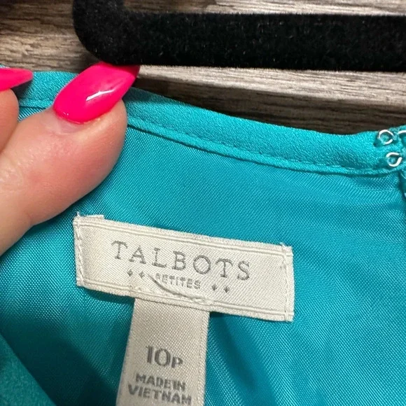 Talbots Blue and White Pleated A-Line Sundress - Picture 6 of 7